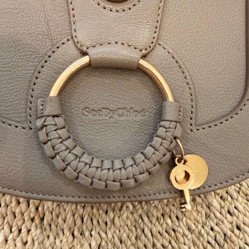 See By Chloe Mini Hana Bag Motty Gray Leather Key Crossbody Flap Messenger Bag - Picture 4 of 10